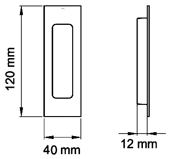Technische Zeichnung [EZ1603Q 71] Karcher Schiebetür-Fingermuschel "EZ1603Q" rechteckig