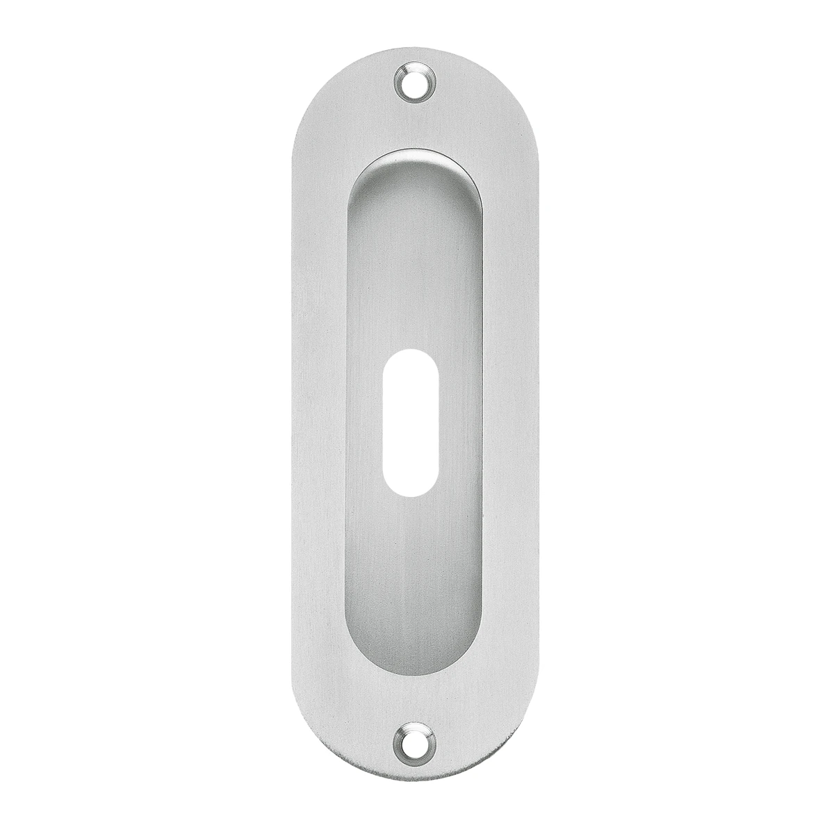 Karcher Schiebetür-Fingermuschel "EZ1702" oval - Oberfläche: Edelstahl matt, Verriegelung: Buntbart