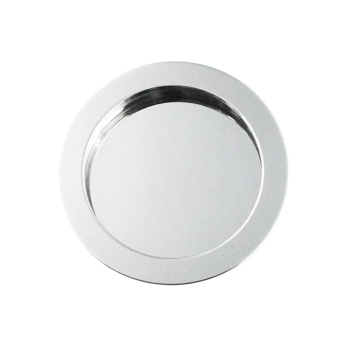 [EZ1704 72] Karcher Schiebetür-Fingermuschel "EZ1704" rund (Edelstahl poliert, Ungelocht)