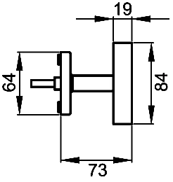 Technische Zeichnung [EFT464 71] Karcher Fenstergriff "Seattle" (T-Form)