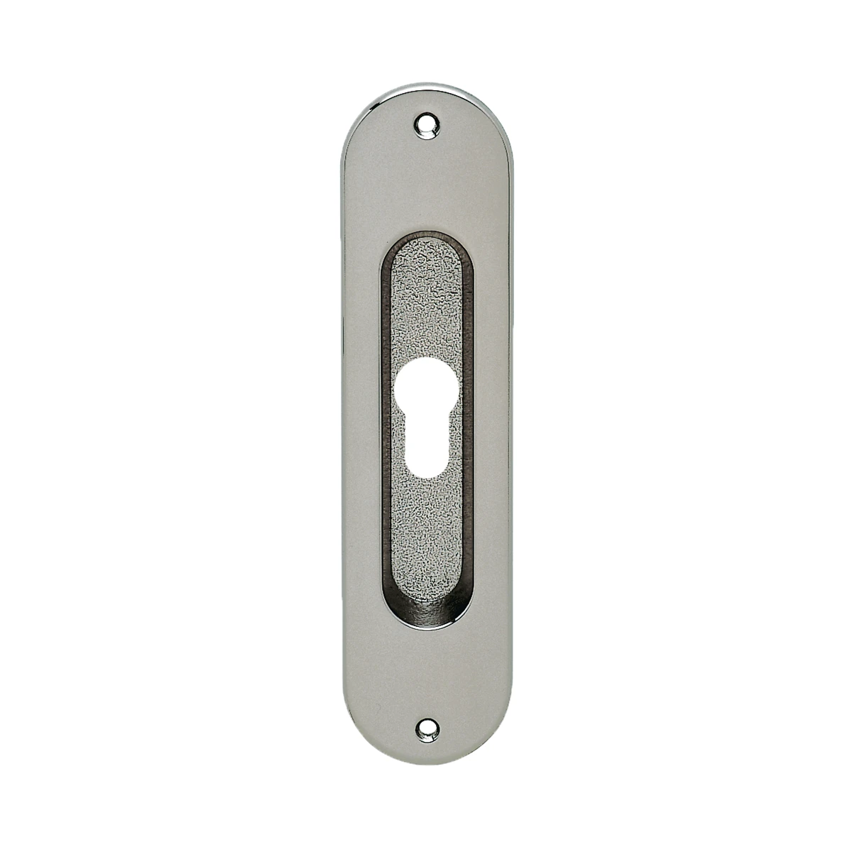 Karcher Schiebetür-Fingermuschel "Z1702" oval - Oberfläche: Nickelmatt, Verriegelung: Profilzylinder