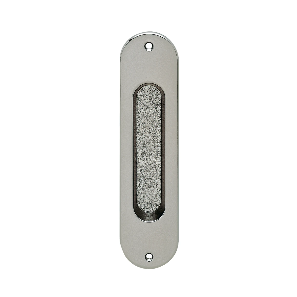 [Z1702 60] Karcher Schiebetür-Fingermuschel "Z1702" oval (Nickelmatt, Ungelocht)