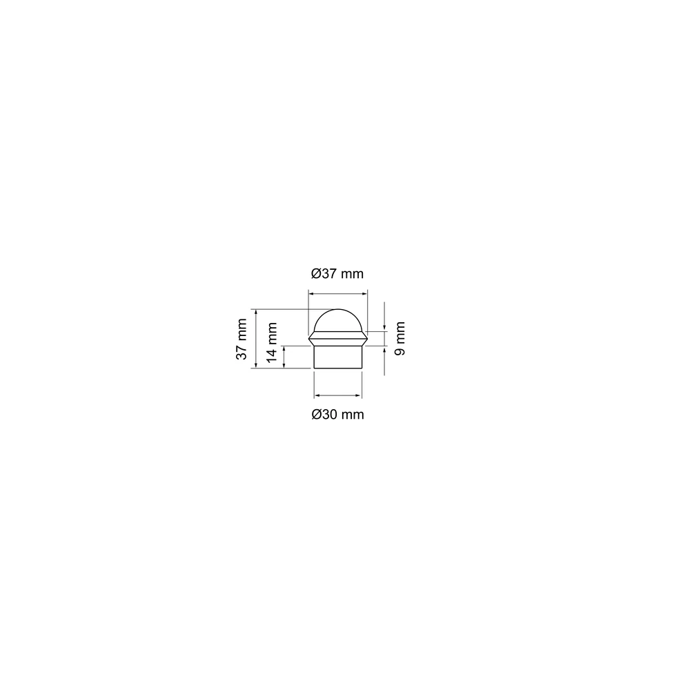 Technische Zeichnung [Z1925 55] Karcher Türstopper Z1925 (halbrund) (Zubehör für Türbeschläge) (Chrommatt)