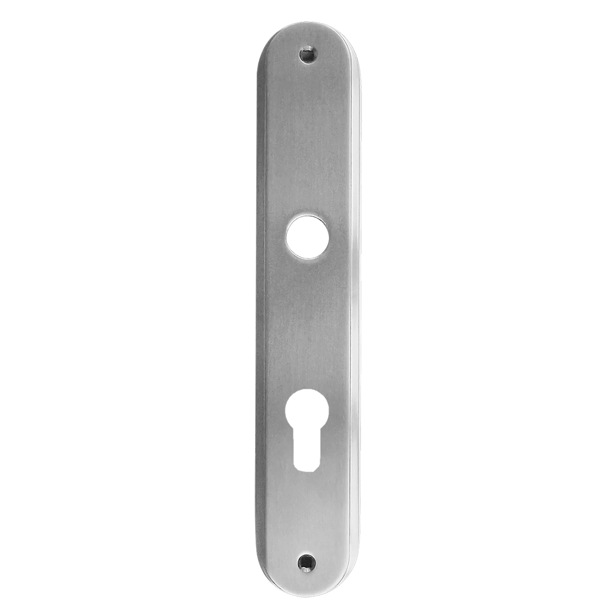 Karcher Renovierungslangschild-Garnitur "RL" - Oberfläche: Nickelmatt, Verriegelung: Profilzylinder (Lochabstand 72 mm)