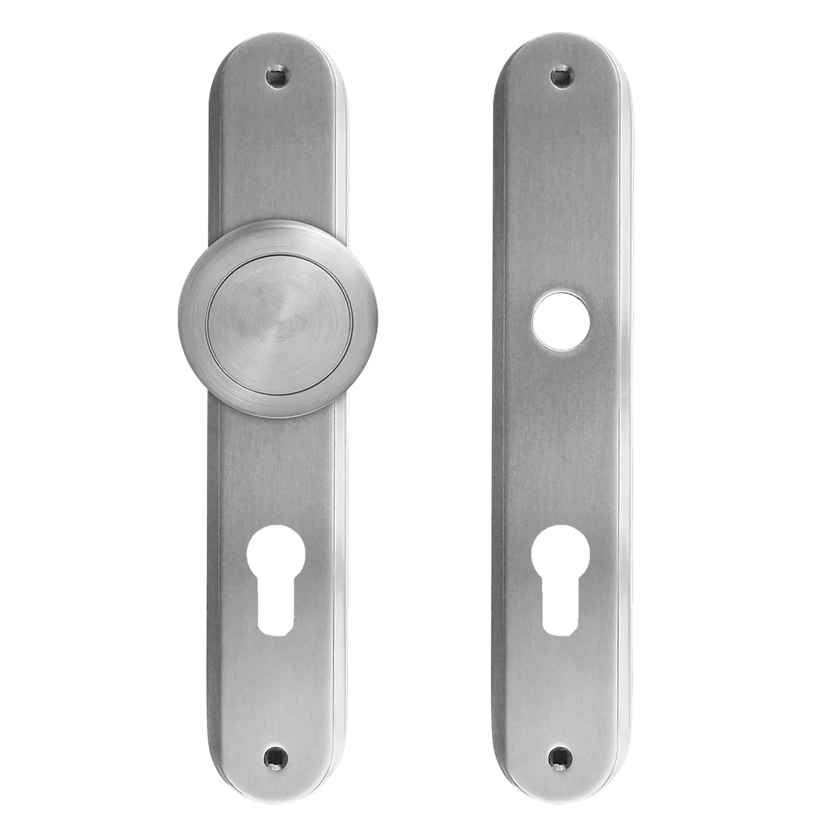 Karcher Renovierungslangschild-Garnitur "RL" - Oberfläche: Nickelmatt, Verriegelung: Wechselgarnitur (Lochabstand 72 mm)