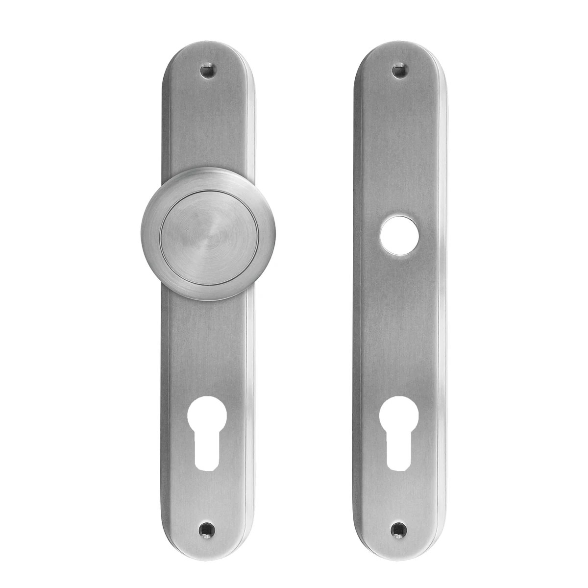 Karcher Renovierungslangschild-Garnitur "RL" - Oberfläche: Nickelmatt, Verriegelung: Wechselgarnitur (Lochabstand 92 mm)