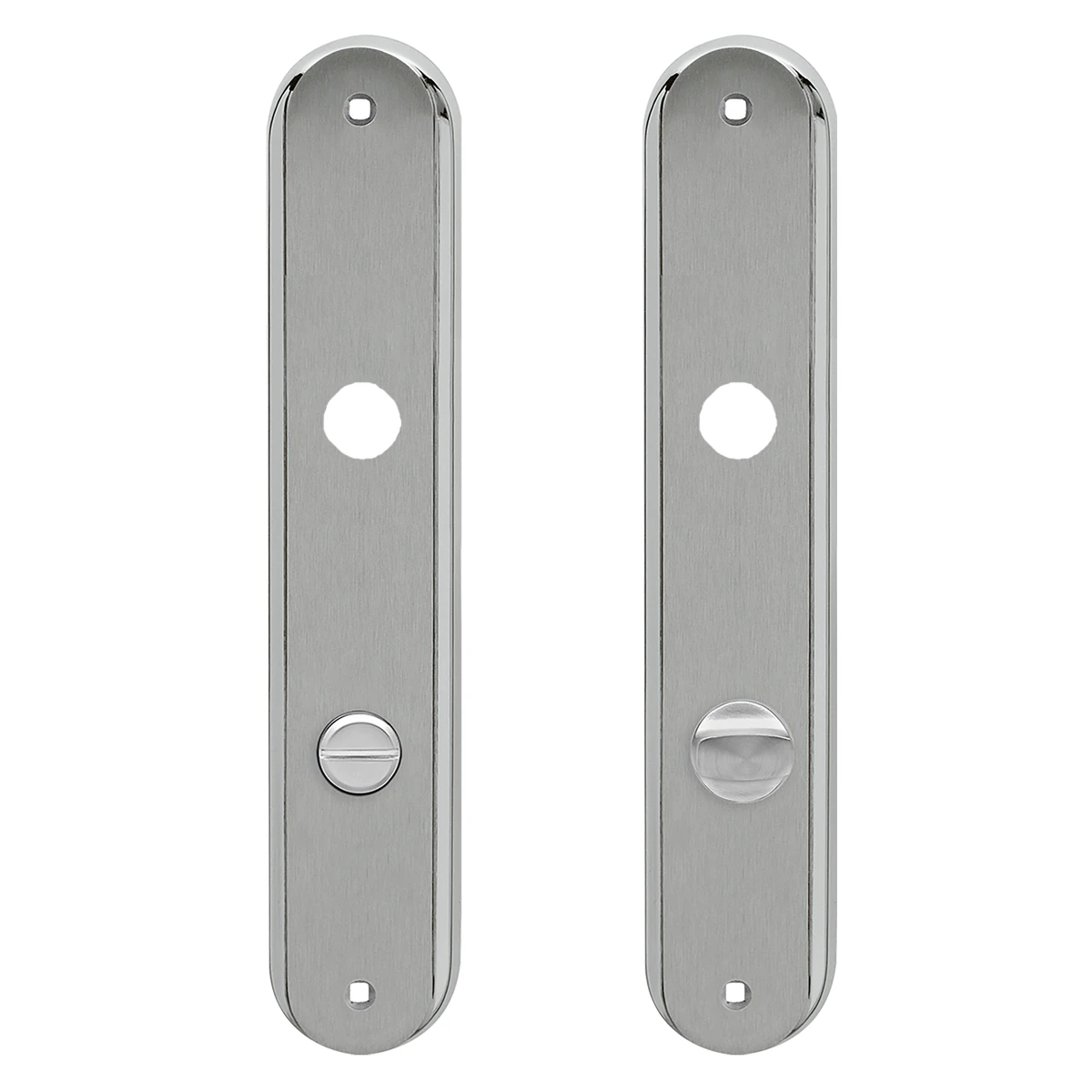 Karcher Renovierungslangschild-Garnitur "RL" - Oberfläche: Chrom / Edelstahl matt, Verriegelung: Bad (Lochabstand 78 mm)