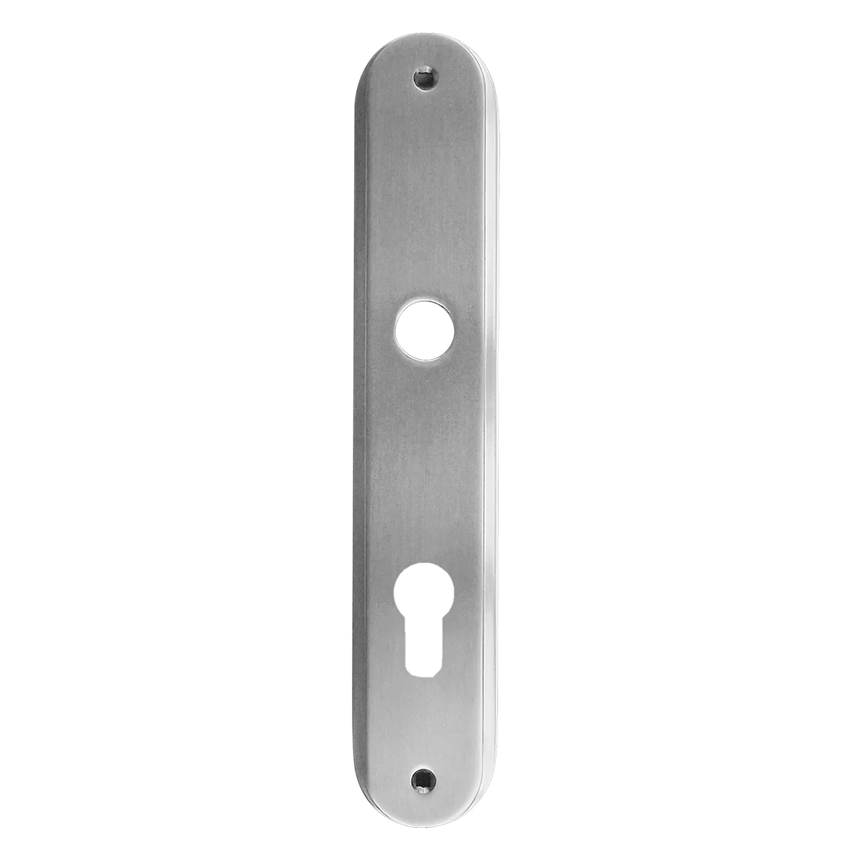 Karcher Renovierungslangschild-Garnitur "DRL" - Oberfläche: Nickelmatt, Verriegelung: Profilzylinder (Lochabstand 88 mm)