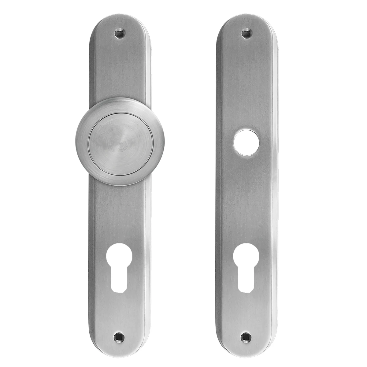 Karcher Renovierungslangschild-Garnitur "DRL" - Oberfläche: Nickelmatt, Verriegelung: Wechselgarnitur (Lochabstand 88 mm)