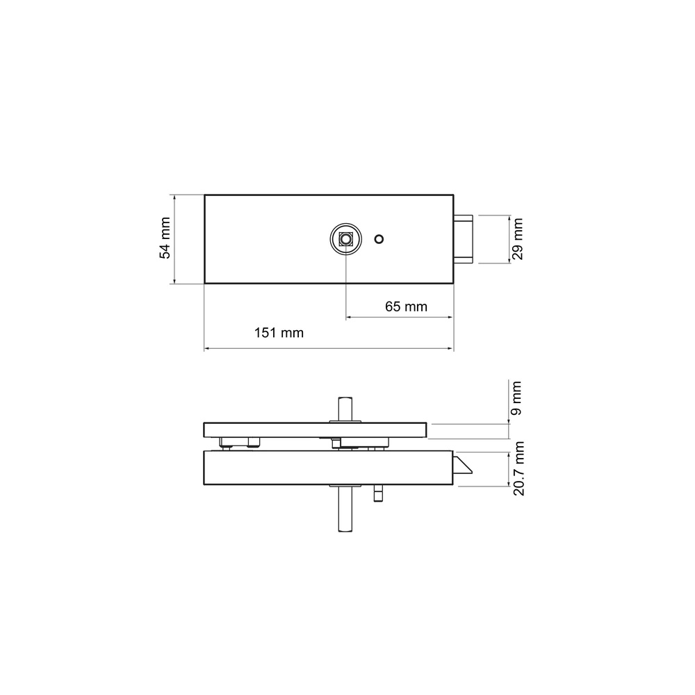 Technische Zeichnung [EGS 210QL S9 71] Karcher Glastürschloss "Edge" EGS210Q Privacy (DIN links/rechts) (Edelstahl matt, DIN links)