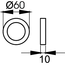 Technische Zeichnung [EZ1338 U 71] Karcher Überschraubring (Zubehör für Türbeschläge) - Oberfläche: Edelstahl matt (Edelstahl matt)