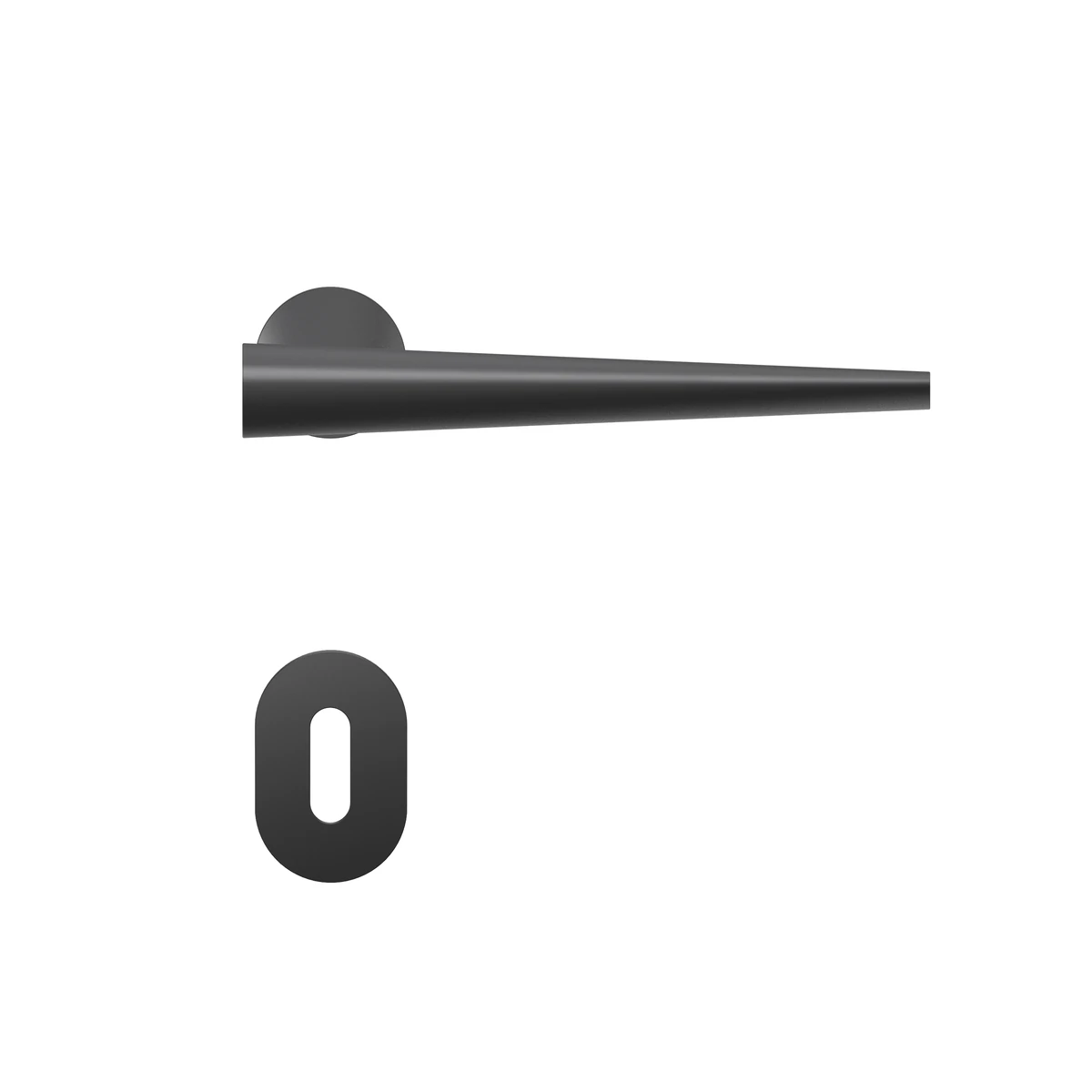 [ER59M BB0 83] Karcher Türgriff-Garnitur Brooklyn (Edelstahl) (Kosmos Schwarz, Buntbart)