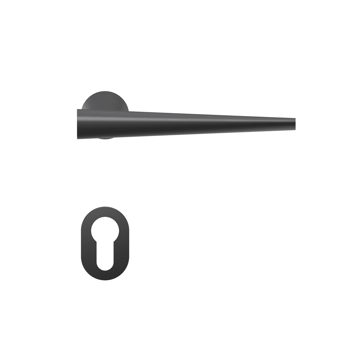 [ER59M PZ0 83] Karcher Türgriff-Garnitur Brooklyn (Edelstahl) (Kosmos Schwarz, Profilzylinder)