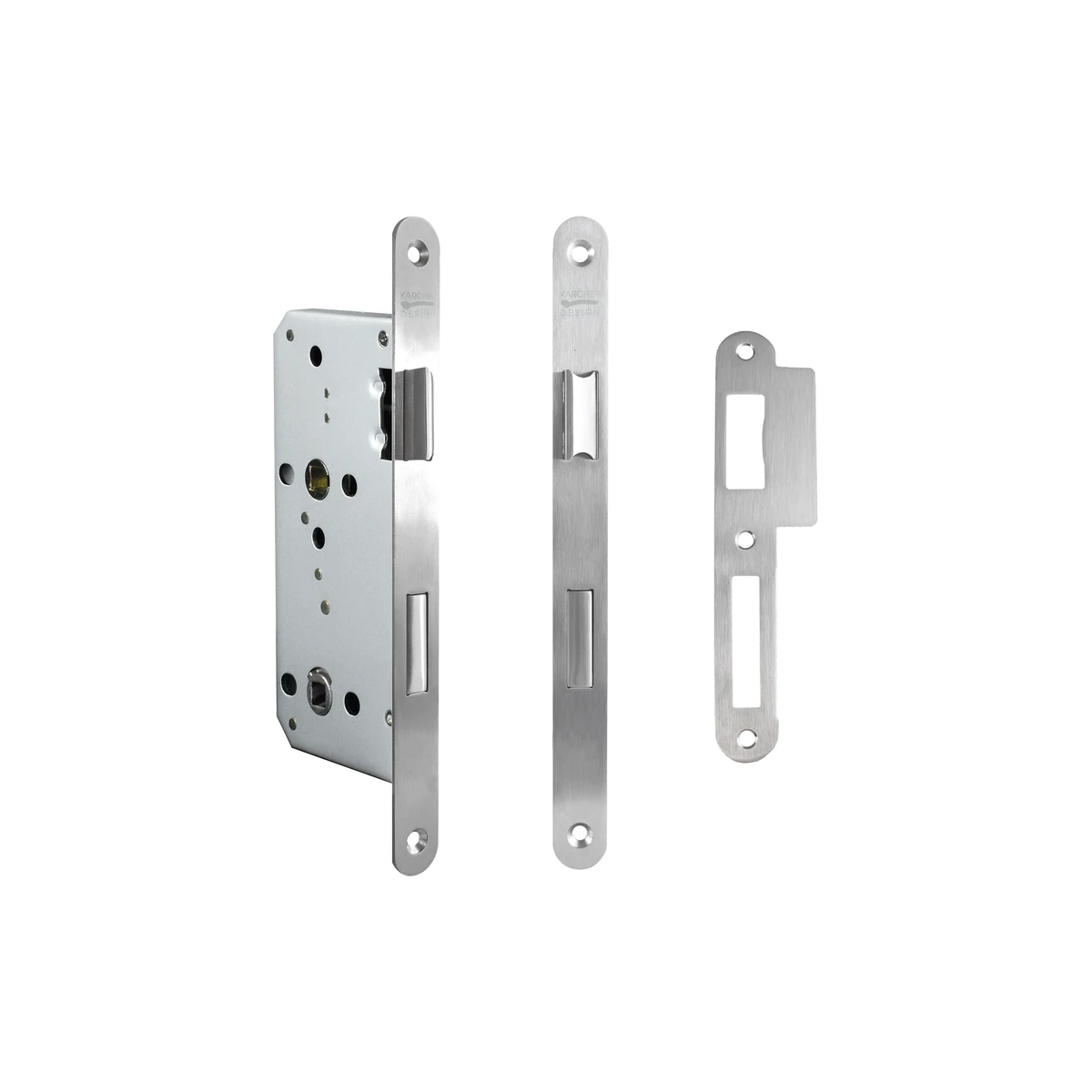 [S10 EUMO BAD 71] Karcher Einsteckschloss mit Flüsterfalle (Edelstahl matt, Bad)