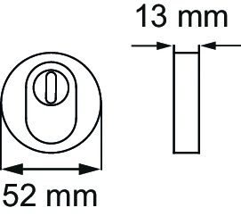 Technische Zeichnung [ESR700 KS 89] Karcher Schutzrosette - Zylinderschutz oval (Zylinderschutz, Edelstahl) (Titan Grau)