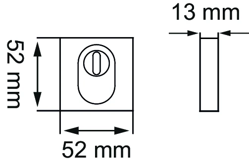 Technische Zeichnung [ESR700Q KS 71] Karcher Schutzrosette - Zylinderschutz oval ESR700Q (Zylinderschutz, Edelstahl) (Edelstahl matt)