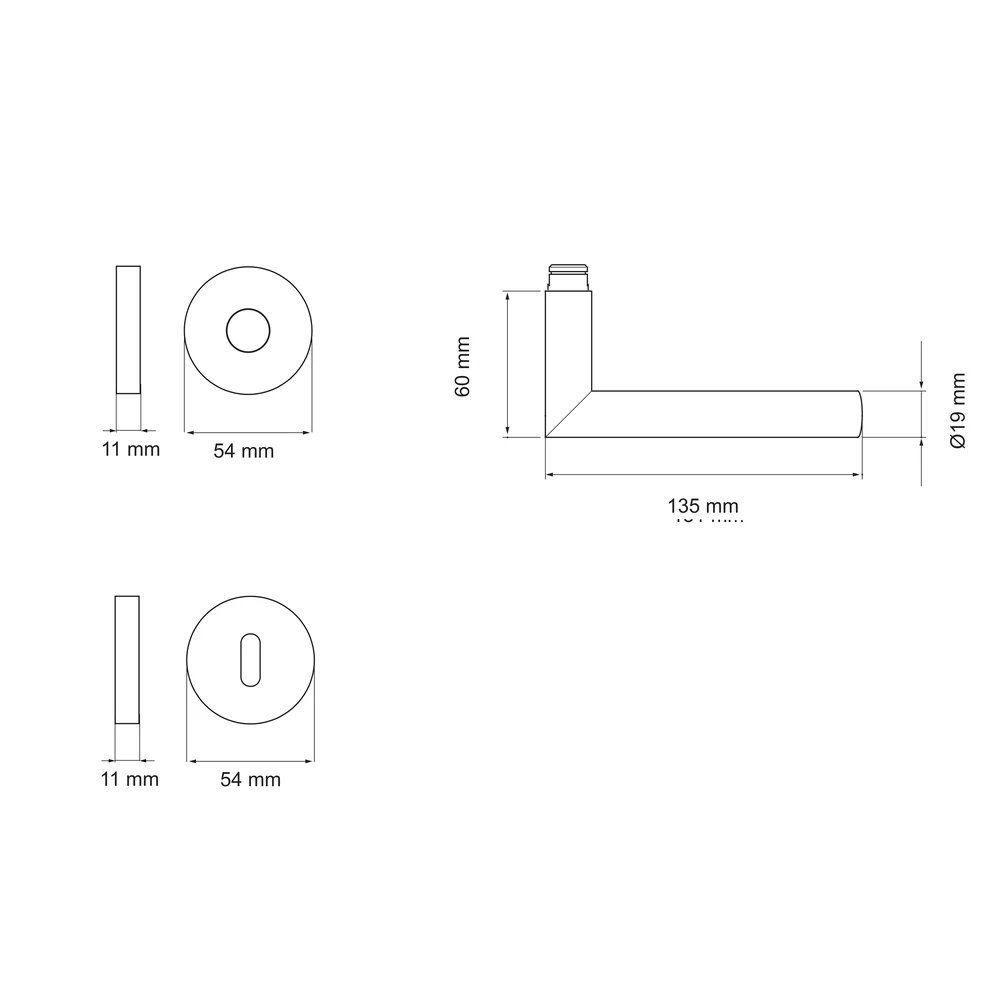 Technische Zeichnung [E400B BB0 71] Karcher Türgriff-Garnitur E400 (Edelstahl) (BB0, Buntbart)