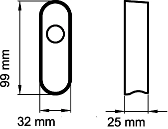 Technische Zeichnung [EARS 400 71] Karcher Fenstergriff Abdeckung für abschliebare Rasterung (Edelstahl) (Edelstahl matt)
