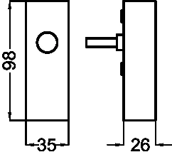 Technische Zeichnung [EARQS 400 71] Karcher Fenstergriff Abdeckung für abschliebare Rasterung EARQS (Edelstahl) - Oberfläche: Edelstahl matt (Edelstahl matt)