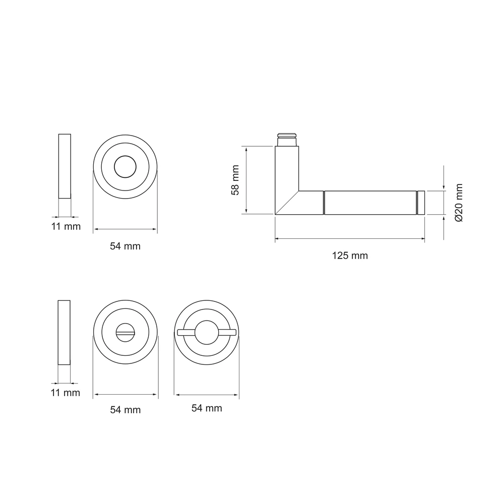 Technische Zeichnung [E700A BAD 73] Karcher Türgriff-Garnitur E700 (Edelstahl) (Bad/WC)