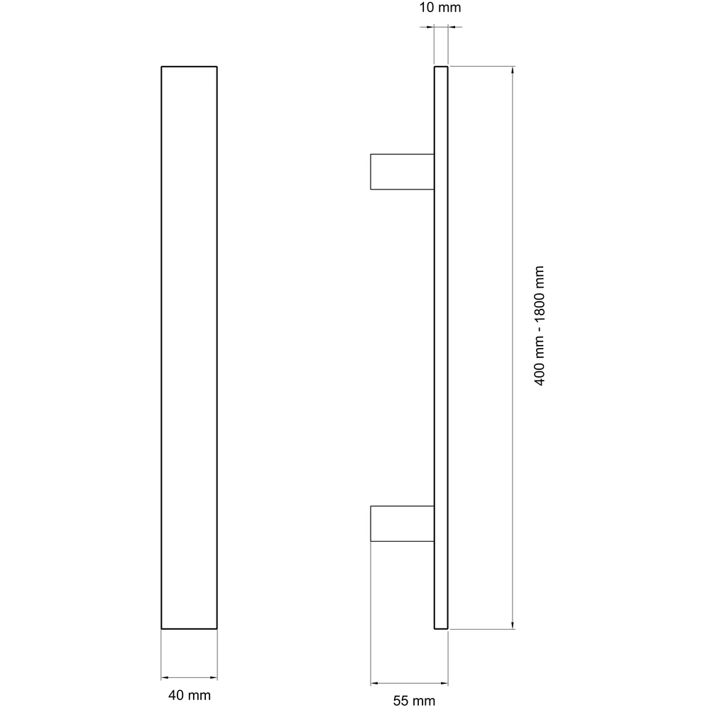 Technische Zeichnung [ES11 800 71] Karcher Stoßgriff ES11 (Edelstahl) (800 mm)