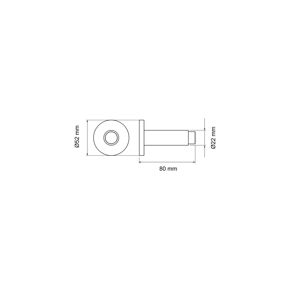 Technische Zeichnung [EZ210 71] Karcher Wandtürstopper EZ210 (Edelstahl) - Oberfläche: Edelstahl matt (Edelstahl matt)
