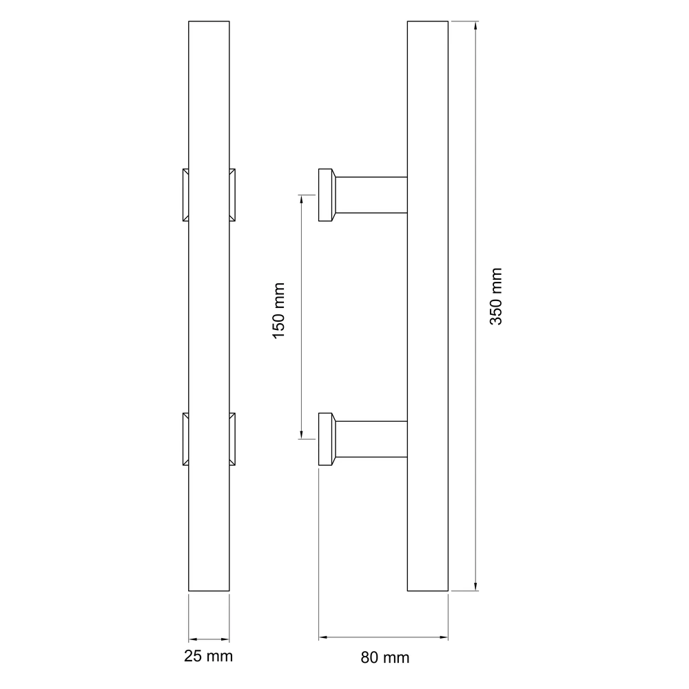 Technische Zeichnung [ES5PQ 350 71] Karcher Stoßgriff ES5PS (Edelstahl)