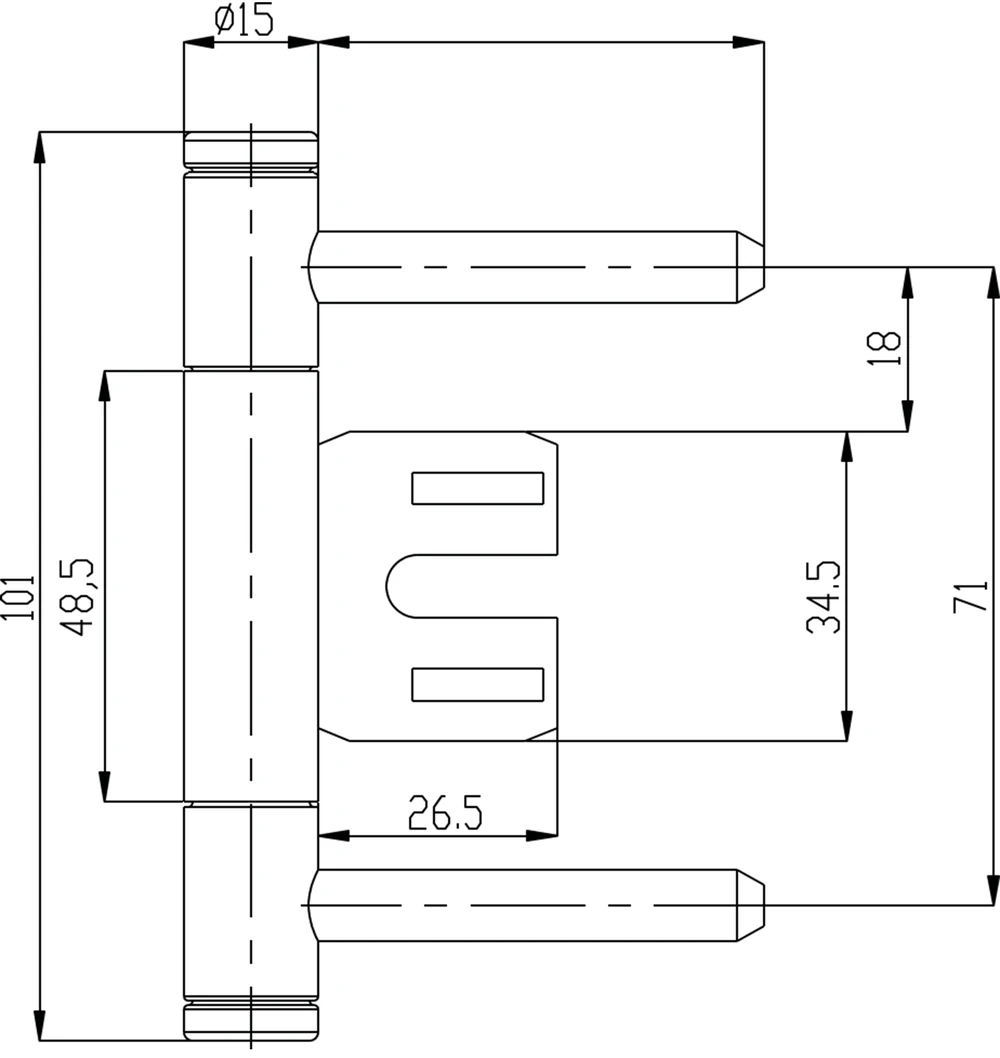 Technische Zeichnung [EGB 802 81/83] Karcher Türband für Holztüren Rahmenteil für Stahlzargen EGB (Edelstahl & Farben) (802)