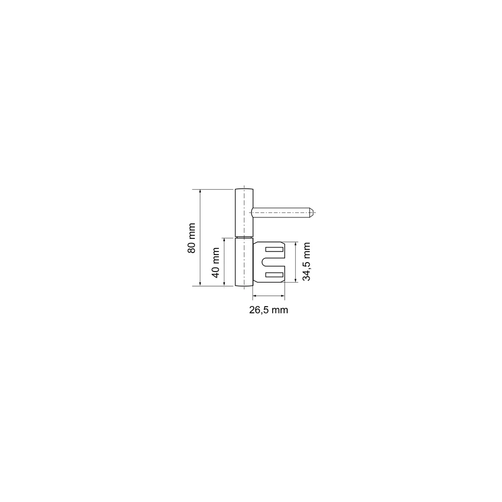 Technische Zeichnung [EGB 901 81/83] Karcher Türband für Holztüren Rahmenteil für Stahlzargen EGB (Edelstahl & Farben) (901)