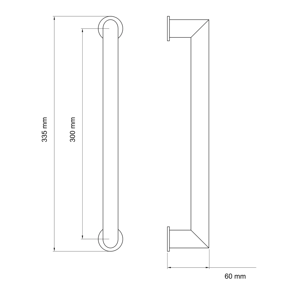 Technische Zeichnung [ES37 300 73] Karcher Stoßgriff ES37 (Edelstahl) (Edelstahl poliert / matt)