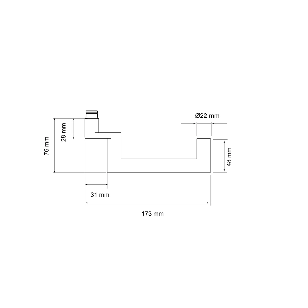Technische Zeichnung [ER10RMGF RL 71] Karcher Türgriff-Garnitur Kos XL ER10RMGF (Edelstahl) - Ausführung: RL (RL)
