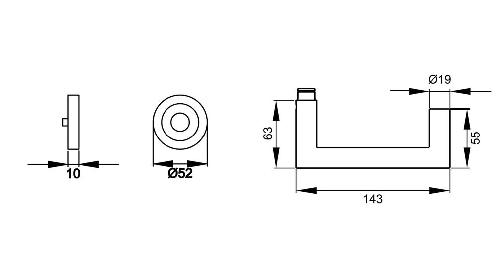 Technische Zeichnung [ER/EN 20 0S 71] Karcher Türgriff-Garnitur Kos ER/EN (Edelstahl)