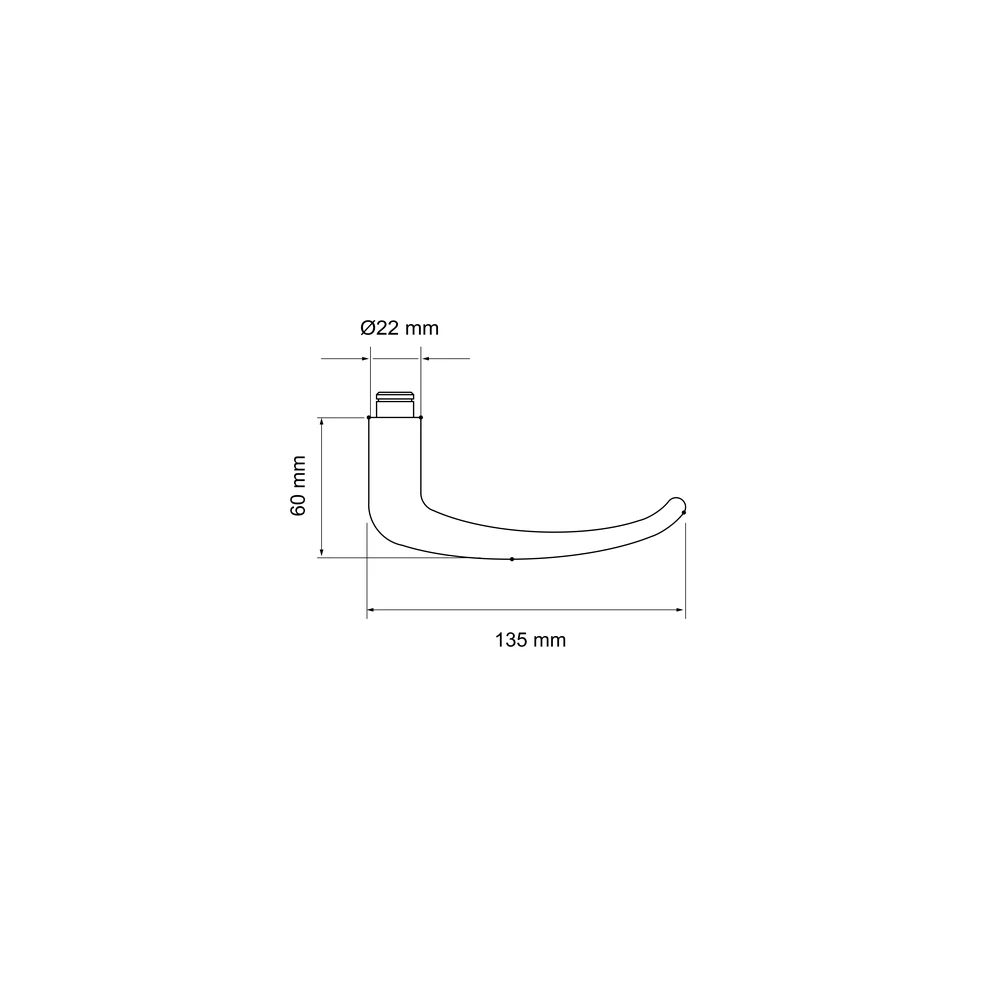 Technische Zeichnung [ER22RMF 4P 71] Karcher Türgriff-Garnitur Elba ER22RMF (Edelstahl) (4P)