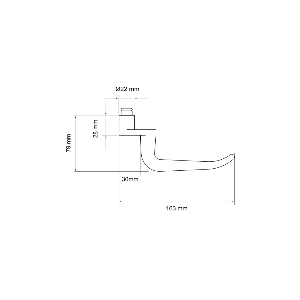 Technische Zeichnung [ER22RMGF RL 71] Karcher Türgriff-Garnitur Elba ER22RMGF (Edelstahl) (RL)