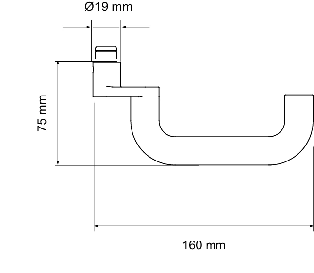 Technische Zeichnung [ER27RMGF 4P 71] Karcher Türgriff-Garnitur Kreta ER27RMGF (Edelstahl) (4P)