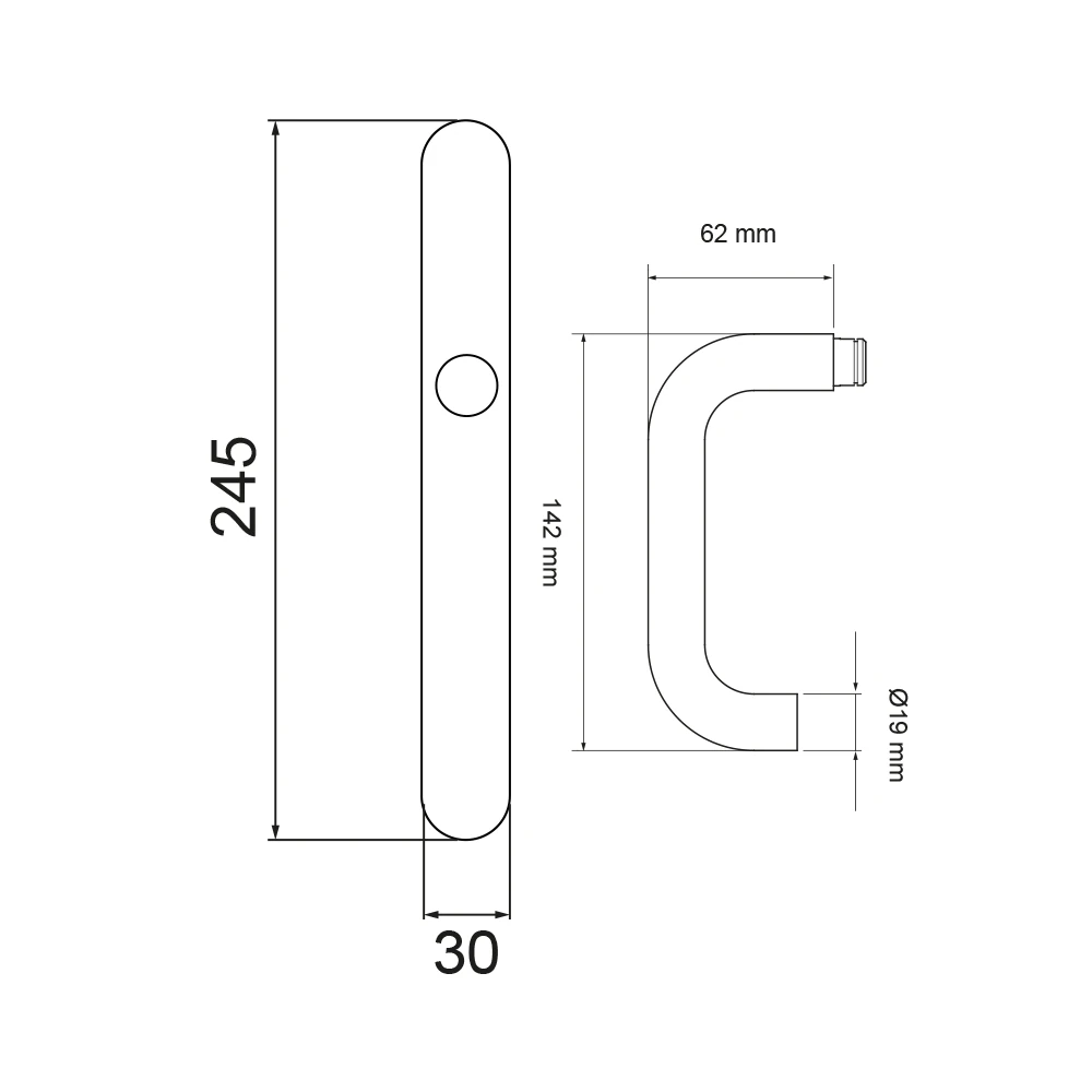 Technische Zeichnung [ELRM27A UN0 83] Karcher Schmalrahmenschild Kreta ELRM27A (Edelstahl) (Kosmos Schwarz, UN0, ungelocht)