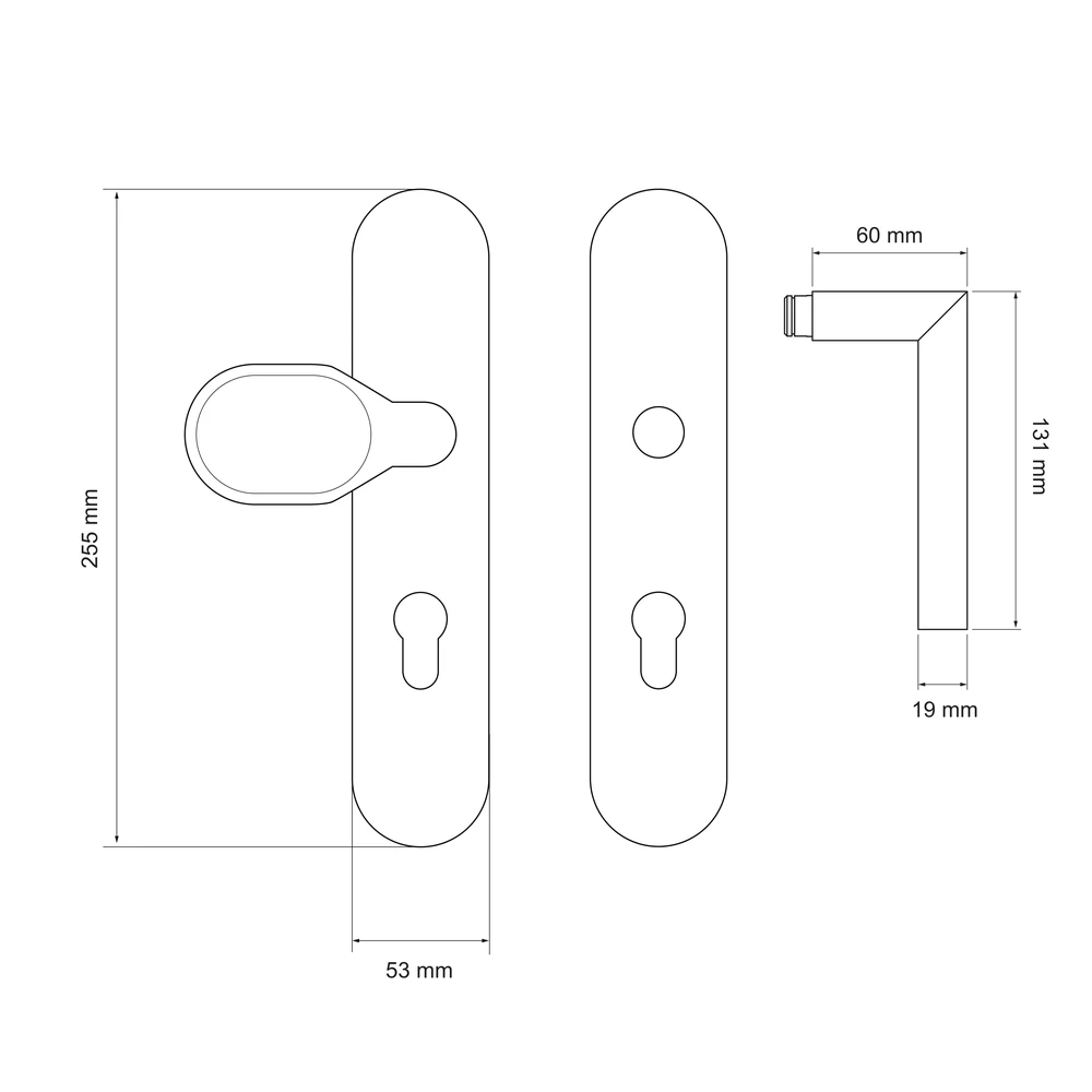 Technische Zeichnung [ESG28 670 PZ72 71] Karcher Schutzgarnitur Standard ESG28 (einbruchhemmend, Edelstahl) (Edelstahl matt, 670, PZ72)