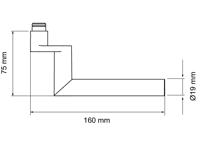 Technische Zeichnung [ER28RMGF RL 83] Karcher Türgriff-Garnitur Rhodos ER28RMGF (Edelstahl) (Kosmos Schwarz, RL)