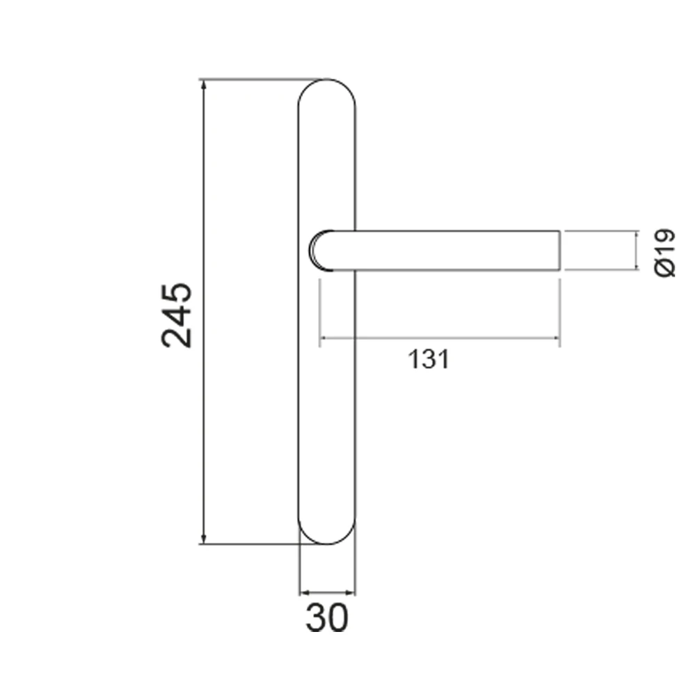 Technische Zeichnung [ELRM28A UN0 83] Karcher Schmalrahmenschild Rhodos ELRM28A (Edelstahl) (Kosmos Schwarz, UN0, ungelocht)