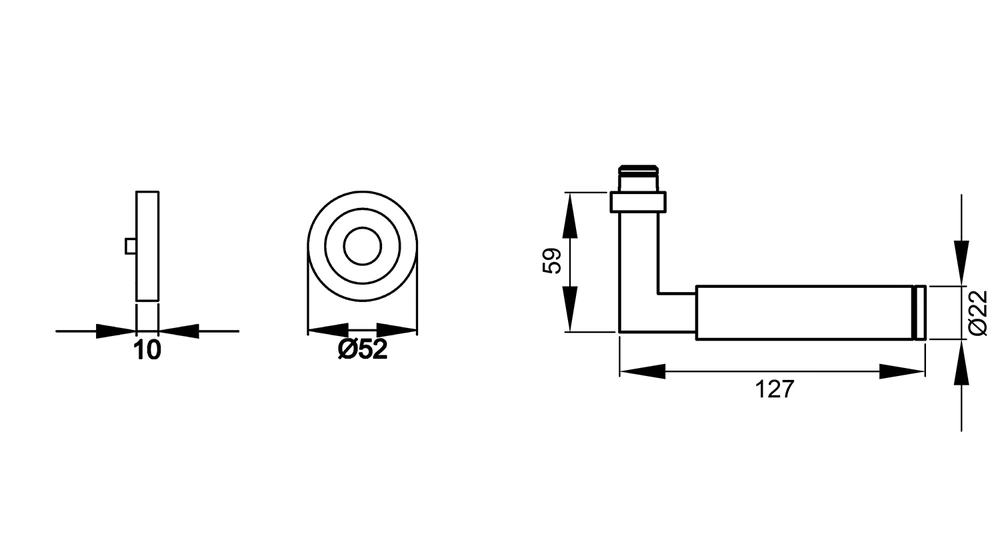 Technische Zeichnung [ER/EN 31 0S 71] Karcher Türgriff-Garnitur Tasmania ER/EN (Edelstahl)