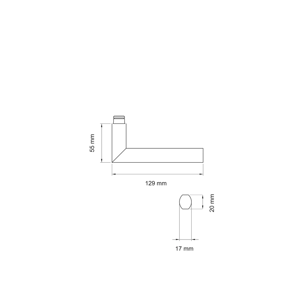 Technische Zeichnung [EDS43 73] Karcher Türdrücker Porto EDS43 (Ersatz, Edelstahl)