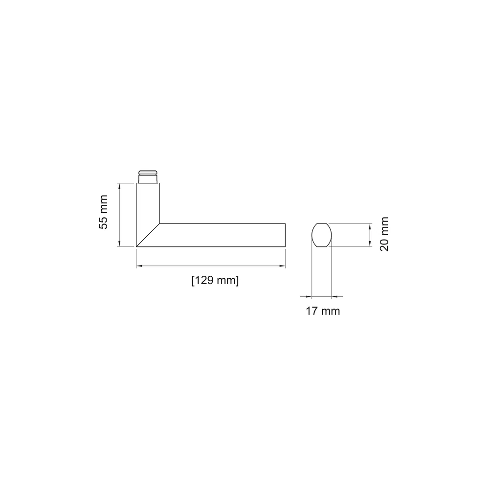 Technische Zeichnung [EDF43 73] Karcher Türdrücker Porto EDF43 (Ersatz, Edelstahl)