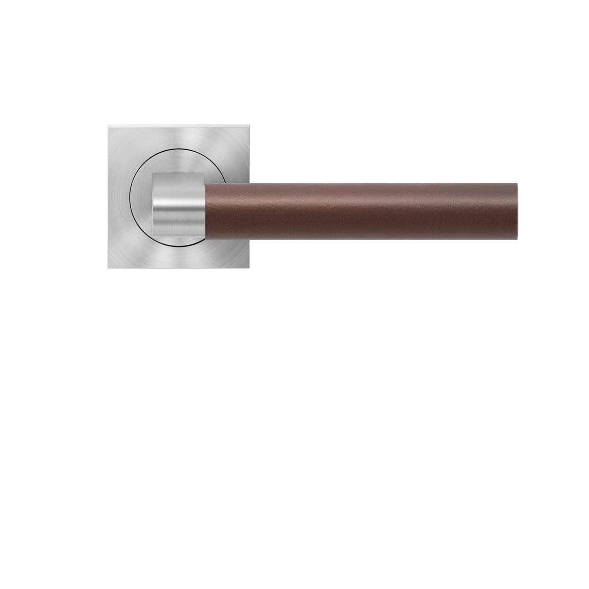 [ER45QLH 0S 71] Karcher Türgriff-Garnitur Madeira - Leder hellbraun ER45QLH (Edelstahl) - Verriegelung: Ohne Schlüsselrosette (Ohne Schlüsselrosette)