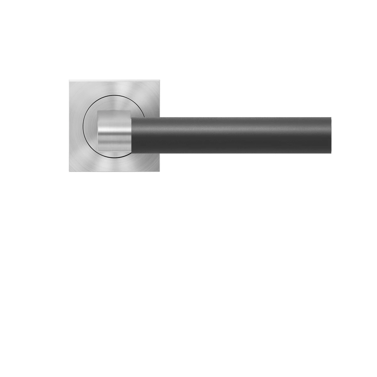 [ER45QLS 0S 71] Karcher Türgriff-Garnitur Madeira - Leder schwarz ER45QLS (Edelstahl) - Verriegelung: Ohne Schlüsselrosette (Ohne Schlüsselrosette)