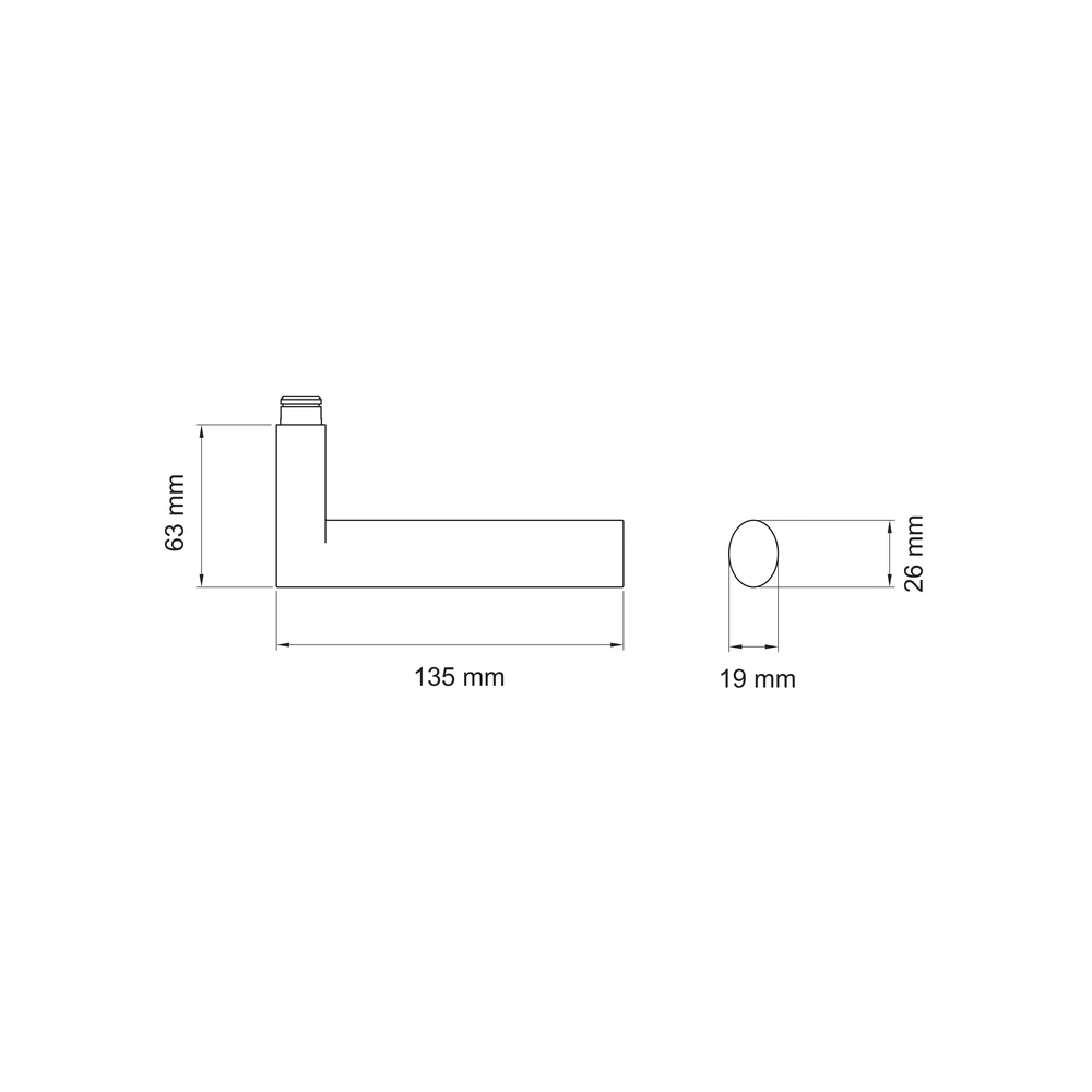 Technische Zeichnung [EDF45 83] Karcher Türdrücker Madeira EDF45 (Ersatz, Edelstahl) (Kosmos Schwarz)