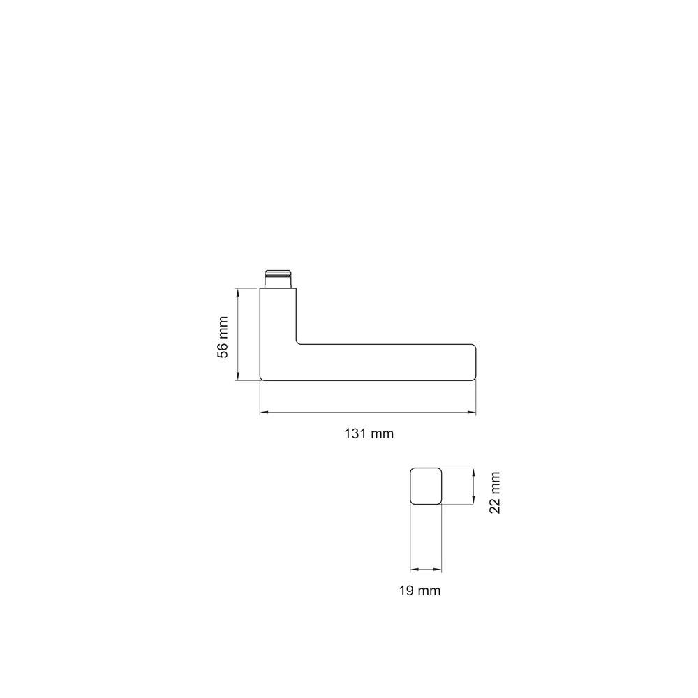 Technische Zeichnung [EDS46 83] Karcher Türdrücker Seattle EDS46 (Ersatz, Edelstahl) (Kosmos Schwarz)
