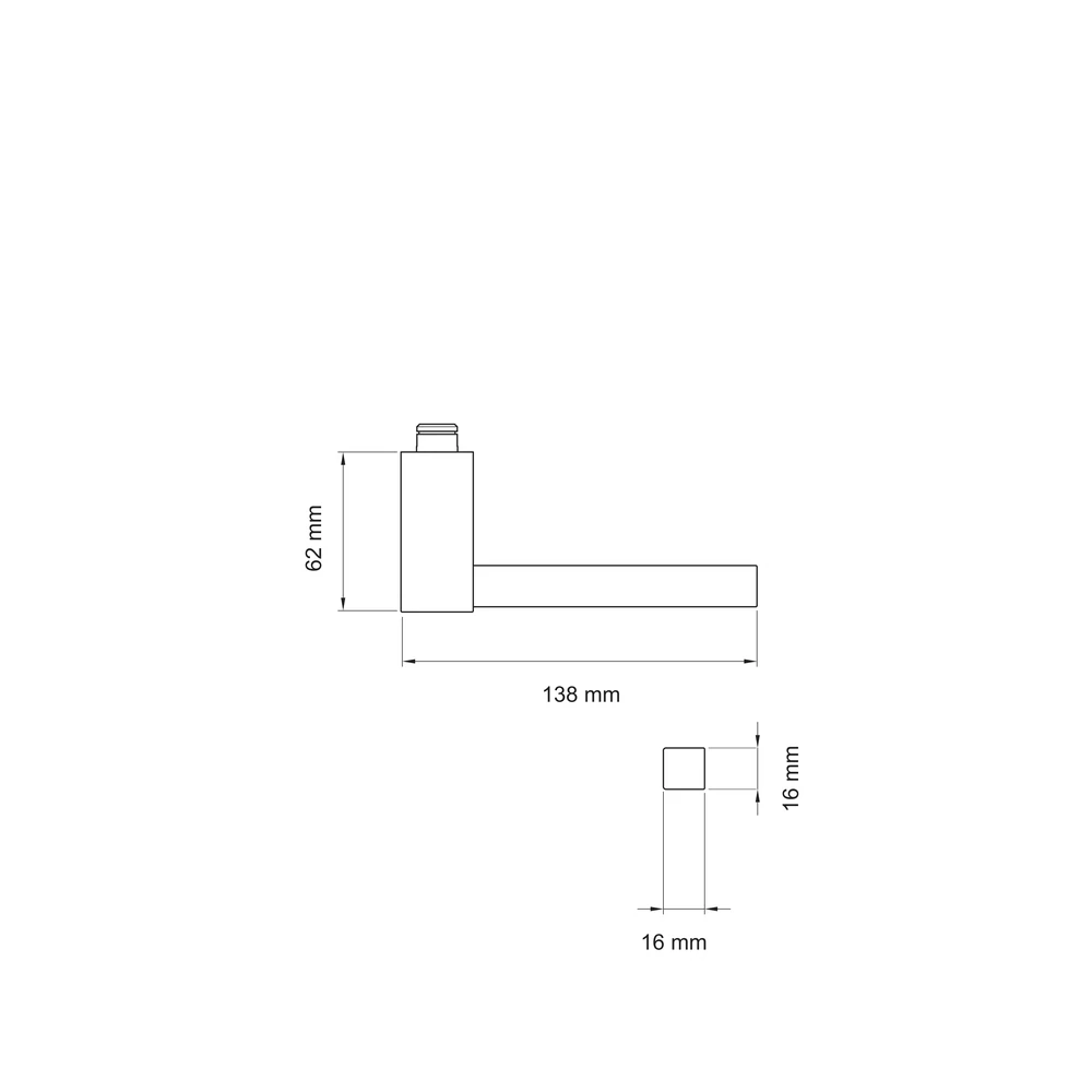 Technische Zeichnung [EDS47 71] Karcher Türdrücker Portland EDS47 (Ersatz, Edelstahl)