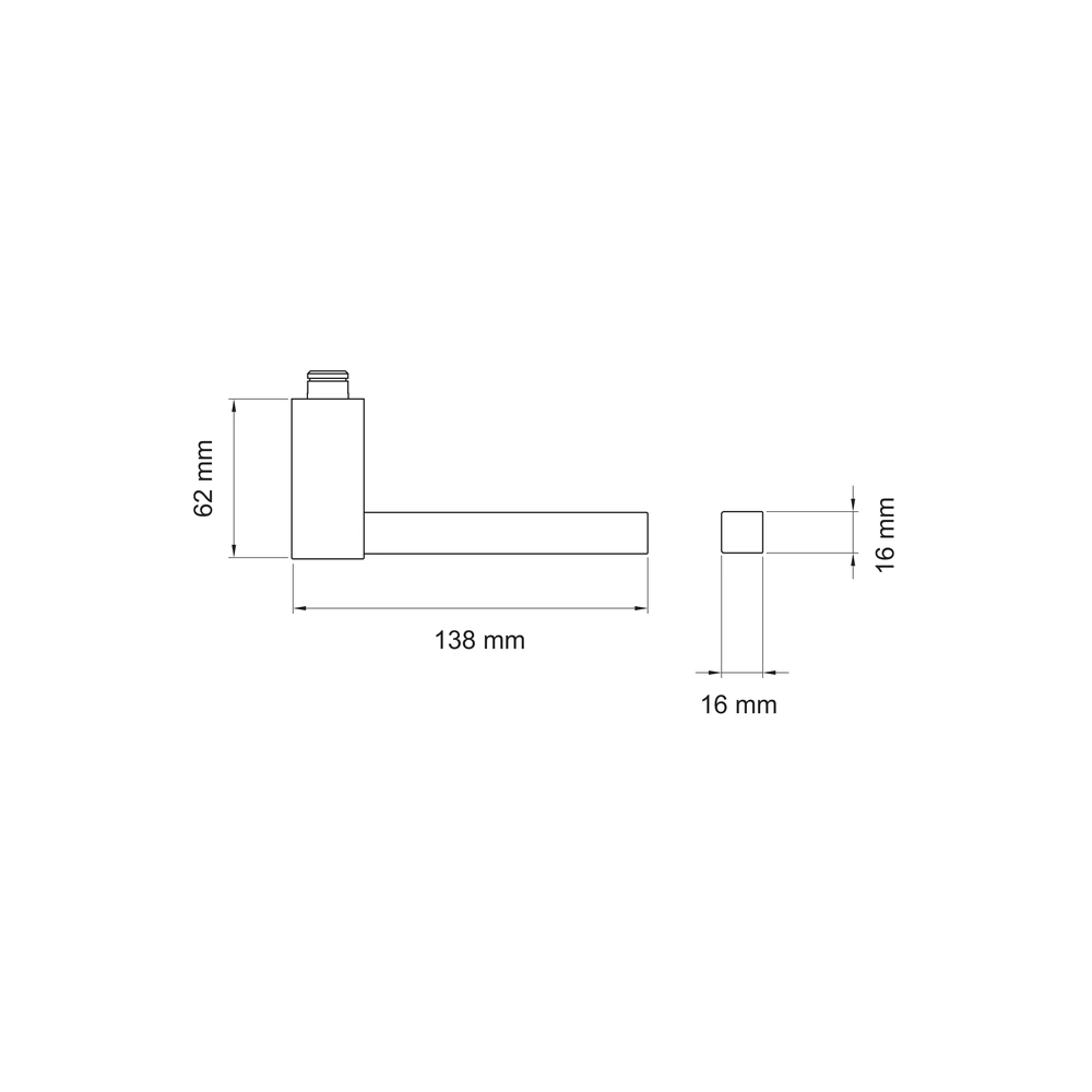 Technische Zeichnung [EDF47 71] Karcher Türdrücker Portland EDF47 (Ersatz, Edelstahl)