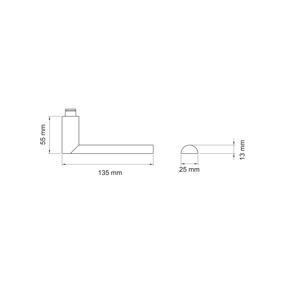 Technische Zeichnung [EDF51 71] Karcher Türdrücker London EDF51 (Ersatz, Edelstahl)