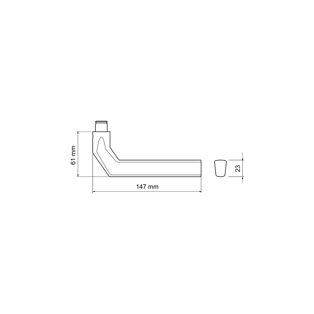 Technische Zeichnung [ER54RMF RL 71] Karcher Türgriff-Garnitur Montana ER54RMF (Edelstahl)